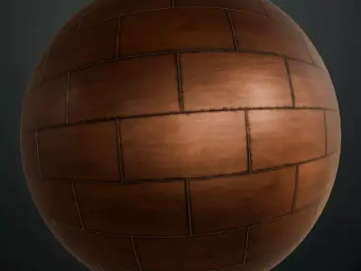 Realistic Metal Copper Roof PBR Seamless Texture