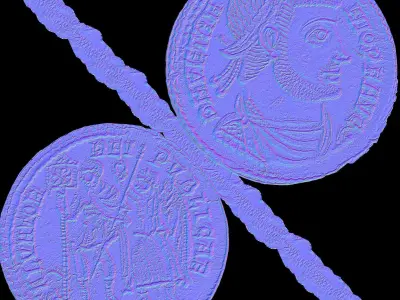 ancient coins colection Low-poly 3D model