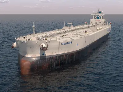  TI Europe Class Supertanker with Helicopter 