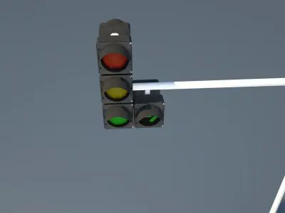 Traffic Light Low-poly 3D model 7
