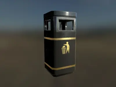 London Litter Bin Low-poly 3D model