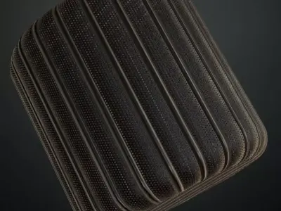 Dark Vertical Ribbed Metal Mesh PBR SEAMLESS Texture
