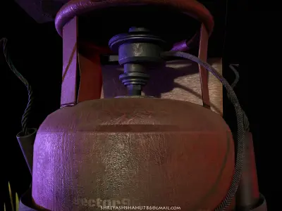 Cylinder gas can in grass Texture