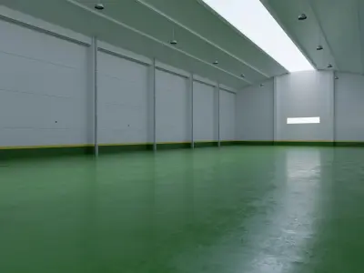 Factory Hall Interior 4 Low-poly 3D model