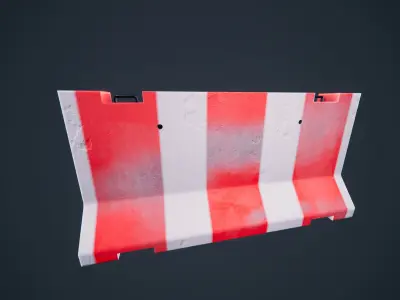 Jersey Concrete Barrier  Low-poly 3D model