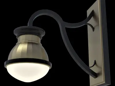 Wall hung small light fixture architectural scene light outdoor Low-poly 3D model