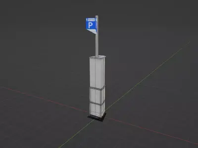 Parking Machine Low-poly 3D model