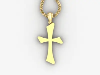 Light Gold 18K Cross Pendant 1CP034 3D print model buy