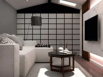Modern Attic Interior Design  3D model