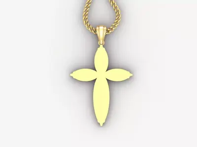Light Gold 18K Cross Pendant 1CP094 3D print model