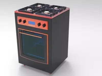 Stove Oven Low-poly 3D model