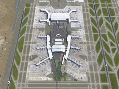 Guangzhou - Baiyun International Airport - CAN Low-poly 3D model