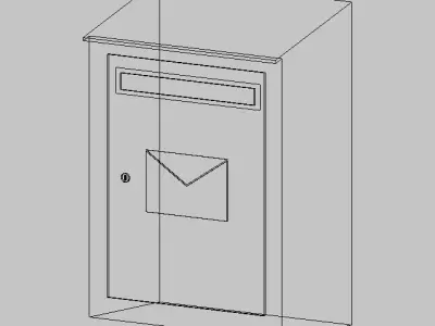 Blue Mailbox Low-poly 3D model
