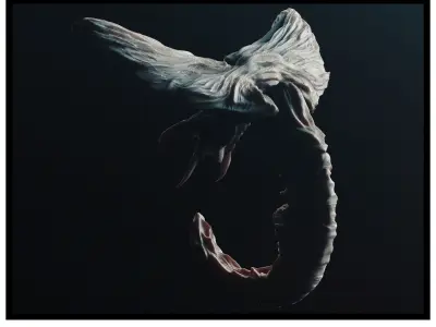 Alien - OBJ creature swimming in ocean 3D model