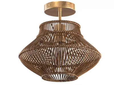 Dark Neher Rattan Semi Flush Mount 3D model