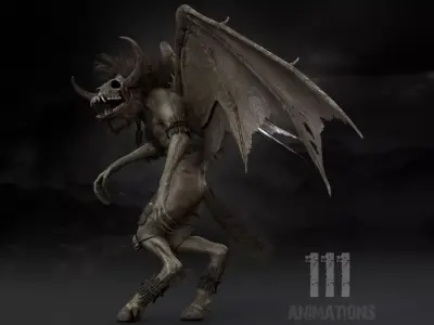 Bloodmoon Rigged Game Ready Low-poly 3D model