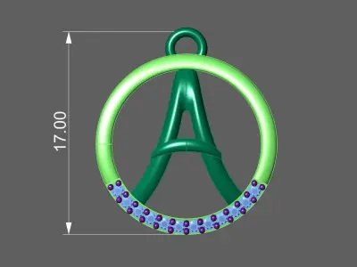Initial Letter Pendant A 3D print model