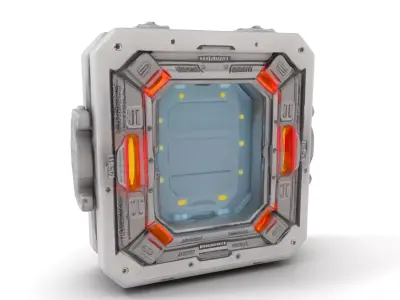 Futuristic SciFi Doorway Model Pack with Illuminated Panels Low-poly 3D model