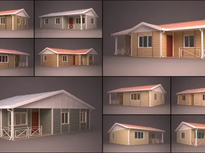 HOME COLLECTION 4 house with roof 3D model