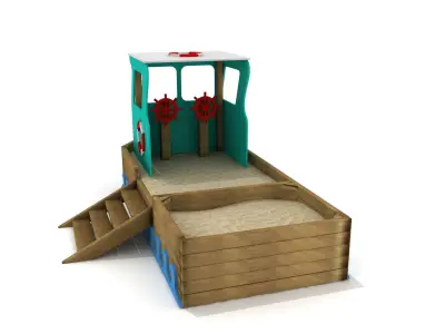 This is Kids Game Play Equipment 015 Wooden Ship 3D model