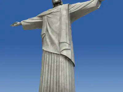 Christ Redeemer statue Low-poly 3D model