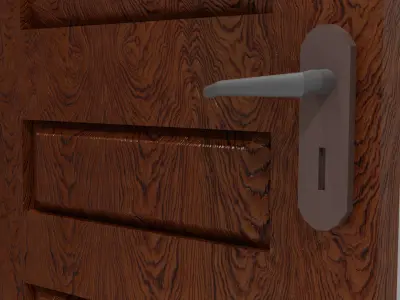 Low Poly 5 Pieces Wooden Doors - For Video Games Low-poly 3D model