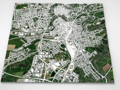 Cityscape Luxembourg  3D model