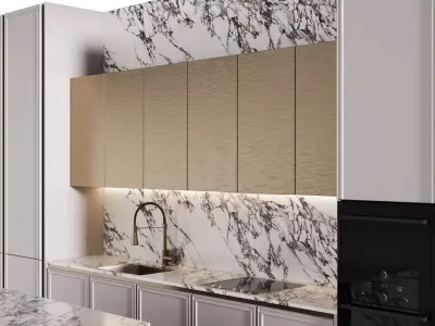Modern kitchen with island 14 3D model