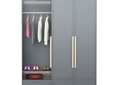 Hallway Set wardrobe with two doors and pairs of shoes 3D model