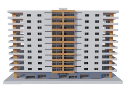 Residential Building with internal 3 3D model
