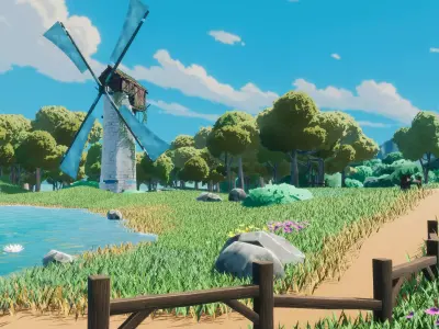 Stylized Castle Ruins Low-poly 3D model