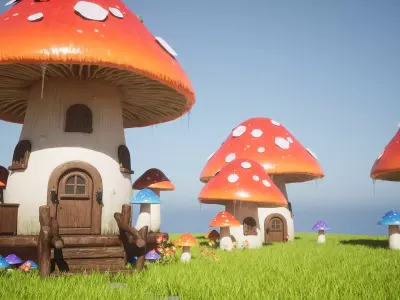 Mushroom House Low-poly 3D model