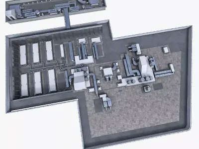 Rooftop Ventilation Equipment  Low-poly 3D model