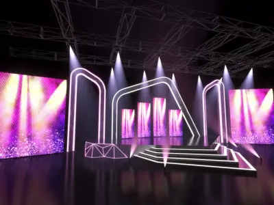 stage 343 Low-poly 3D model