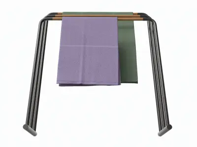 Bathroom Floor Towel Hanger 3D model