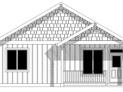 Modern 3-Bedroom Bungalow House 3D Model with Interior Exterior  3D model