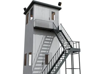 Security Watch Tower  2 Types Low-poly 3D model