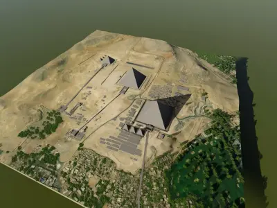 Pyramids in Cairo 3D model