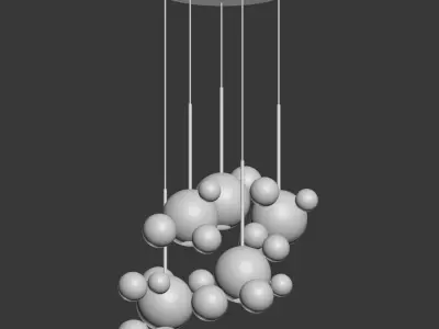Giopato Coombes Bolle Circular Chandelier 24 Bubbles 3D model