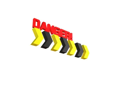 Cyberpunk Future Danger Sign v2 009 Low-poly 3D model