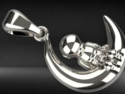 Astronaut moon pendant  3D print model