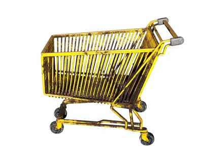 Game Ready Shopping Cart Low-poly 3D model