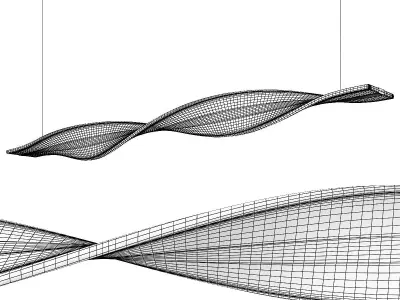 Spiral Nordic Style Chandelier 3D model