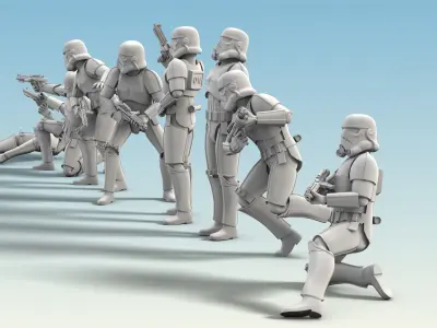 8 Figure Stormtrooper Printable Set-02 3D model