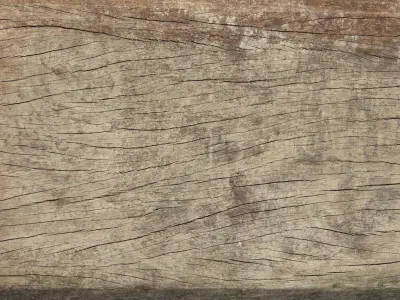 Bench wooden fence with peeling paint Low-poly 3D model
