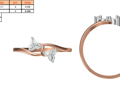 Light Weight Wedding Engagement Women Ring STL JCD Details 3D print model 2