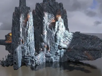 Arch Alien Ancient pillar Structure 5 3D model