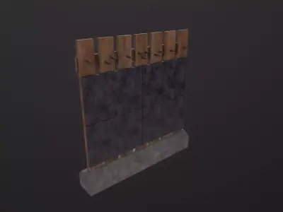 PostApo WallBarrier 3D Model Low-poly 3D model