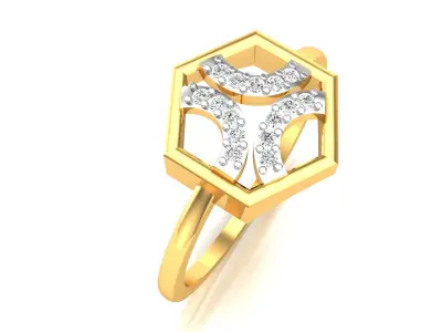 Diamond Ring For Women 3d Print Model 3D print model 55