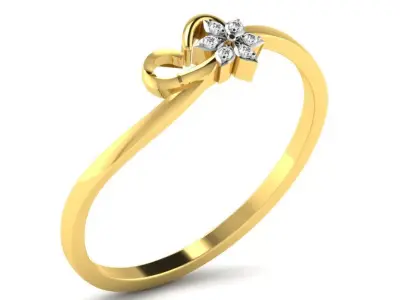 Light Weight Yellow Gold Diamond Ring DR-5995 3D print model